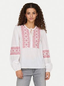 JDY Bluzka Lulu 15345478 Biały Regular Fit. Białe bluzki JDY, l, bez wzorów, z bawełny, bez kołnierzyka, bez ramiączek. Za 99,99 zł.