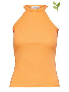 SELECTED FEMME Top w kolorze pomarańczowym rozmiar: L. Pomarańczowe topy Selected Femme, l, bez wzorów, z bawełny, bez kołnierzyka, bez ramiączek. Za 28,51 zł.