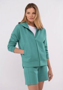 Bluza z kapturem B-FLORENCE. Niebieskie bluzy Volcano, l, bez wzorów, z elastanu, z kapturem. Za 179,99 zł.