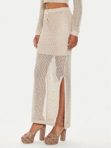 Guess Spódnica maxi Morgen W4YD1L Z37G0 Szary Regular Fit. Szare spódnice Guess, l, z aplikacjami, z syntetyku, maxi. Za 299,99 zł.