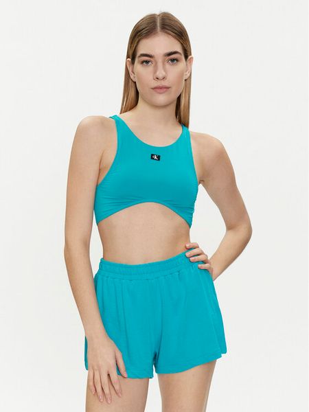 Calvin Klein Swimwear Góra od bikini KW0KW02442 Niebieski. Niebieskie bikini Calvin Klein Swimwear, bez wzorów, z syntetyku. Za 219,99 zł.