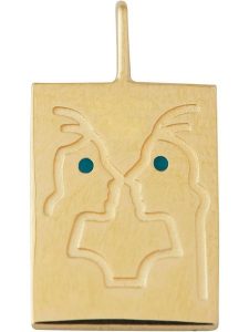 Design Letters Pozłacana zawieszka "Twins" - wys. 2 cm rozmiar: onesize. Żółte zawieszki Design Letters, pozłacane. Za 113,99 zł.