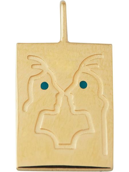 Design Letters Pozłacana zawieszka "Twins" - wys. 2 cm rozmiar: onesize. Żółte zawieszki Design Letters, pozłacane. Za 113,99 zł.