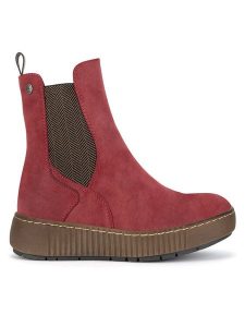 Go Soft Botki WS5586-07 Czerwony. Czerwone botki Go Soft, bez wzorów, ze skóry, bez obcasa, na płaskiej podeszwie, bez zapięcia. Za 179,99 zł.