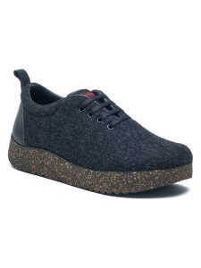 Comfortfusse Wełniane sneakersy "Aster" w kolorze granatowym rozmiar: 38. Niebieskie trampki Comfortfüße, bez wzorów, z materiału, bez zapięcia. Za 274,99 zł.