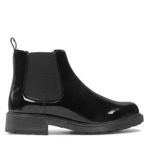 Sztyblety Clarks. Czarne botki Clarks, bez wzorów, bez obcasa, na płaskiej podeszwie, bez zapięcia. Za 299,99 zł.