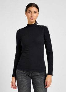 LEE DAMSKA KOSZULKA RIBBED LS HIGH NECK UNIONALL BLACK 112355165 L40H008520. Czarne bluzki Lee, l, bez wzorów, bez kołnierzyka, bez ramiączek. Za 99,99 zł.