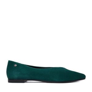 Baleriny Lasocki. Zielone balerinki Lasocki, bez wzorów, bez obcasa, bez zapięcia. Za 169,99 zł.