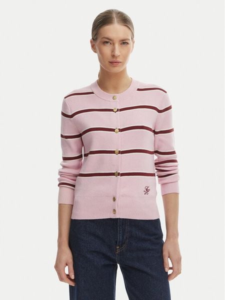 Tommy Hilfiger Kardigan WW0WW49617 Różowy Regular Fit. Czerwone kardigany TOMMY HILFIGER, z bawełny. Za 456,99 zł.