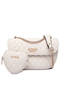 Guess Torebka Atabey HWQG98 94210 Écru. Torebki klasyczne Guess, z aplikacjami, ze skóry, bez dodatków. Za 589,99 zł.