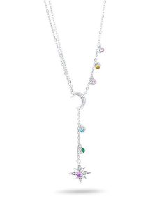 CHARM'S Srebrny naszyjnik z elementami ozdobnymi - dł. 47 cm rozmiar: onesize. Szare naszyjniki CHARM'S, z cyrkonią, srebrne. Za 144,92 zł.