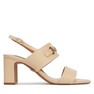 Sandały Nine West. Brązowe sandały Nine West, bez wzorów, bez obcasa, na słupku, bez zapięcia. Za 229,99 zł.