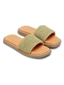 Marc O´Polo Klapki w kolorze khaki rozmiar: 39. Brązowe klapki bez wzorów, z otwartym noskiem, bez obcasa. Za 223,99 zł.