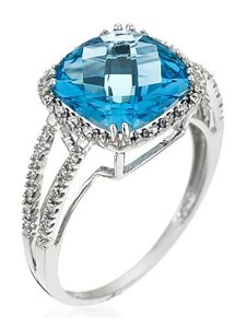 Maison héritage PARIS Złoty pierścionek "Divine Topaze" z diamentami rozmiar: 54. Niebieskie pierścionki Maison héritage PARIS, z diamentem, złote. Za 2 609,99 zł.