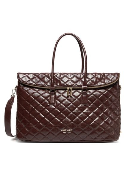 Nine West Torebka CEO-SOPHIA-LA374-4066 Brązowy. Brązowe shopper bag Nine West, bez wzorów, z materiału, bez dodatków. Za 299,99 zł.