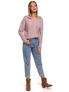 Made of emotion Bluza w kolorze jasnoróżowym rozmiar: L/XL. Różowe bluzy Made Of Emotion, l, bez wzorów, ze splotem, z kapturem. Za 87,81 zł.