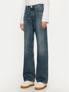 Tommy Hilfiger Jeansy WW0WW42800 Granatowy Loose Fit. Niebieskie jeansy TOMMY HILFIGER, bez wzorów, z bawełny. Za 399,99 zł.