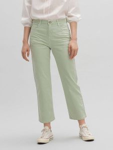 OPUS Dżinsy "Lani" - Regular fit - w kolorze jasnozielonym rozmiar: W34/L26. Zielone jeansy Opus, z aplikacjami. Za 91,99 zł.