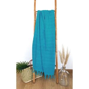 Le Comptoir de la Plage Chusta hammam "Hammam XL" w kolorze morskim - 180 x 150 cm rozmiar: onesize. Niebieskie apaszki i chusty Le Comptoir de la Plage, bez wzorów, z bawełny. Za 166,10 zł.