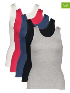 Petit Fleur Topy (5 szt.) w różnych kolorach rozmiar: 42. Topy Petit Fleur, bez wzorów, z bawełny, bez kołnierzyka, bez ramiączek. Za 69,42 zł.