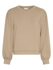 MOSS COPENHAGEN Bluza w kolorze beżowym rozmiar: XS/S. Brązowe bluzy Moss Copenhagen, s, bez wzorów, bez kaptura. Za 132,05 zł.