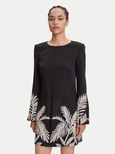 Guess Sukienka koktajlowa W5YK10 WHCU2 Czarny Regular Fit. Czarne sukienki Guess, s, z aplikacjami, z syntetyku, wizytowe, bez kołnierzyka, bez ramiączek. Za 668,00 zł.