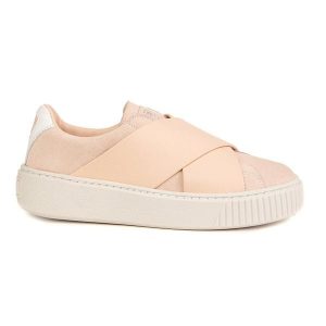 Puma Platform X Wns Salmon. Brązowe buty zimowe Puma, z materiału, bez obcasa, bez zapięcia. Za 347,99 zł.