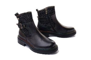 LAURA VITA KANDYO 0123 noir, botki damskie. Czarne botki LAURA VITA, na zimę, bez wzorów, bez obcasa, na obcasie, bez zapięcia. Za 489,90 zł.