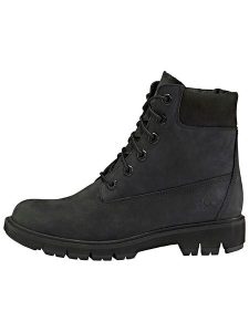 Timberland Skórzane botki "Lucia" w kolorze czarnym rozmiar: 38. Czarne botki Timberland, bez wzorów, z nubiku, z okrągłym noskiem, bez obcasa, bez zapięcia. Za 549,06 zł.