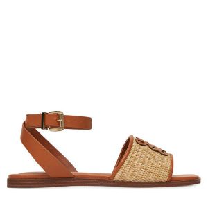 Sandały Nine West. Brązowe sandały Nine West, bez wzorów, bez obcasa, na płaskiej podeszwie, bez zapięcia. Za 135,99 zł.