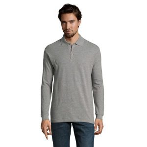 Koszulka Polo Z Długim Rękawem Unisex Star Plain Dla Dorosłych. Szare bluzki SOL'S, bez wzorów, bez ramiączek. Za 94,99 zł.