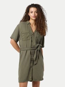 Noisy May Sukienka koszulowa Nera 27033063 Zielony Relaxed Fit. Zielone kombinezony Noisy may, xs, bez wzorów, z lyocellu, bez kołnierzyka, bez ramiączek. Za 119,99 zł.