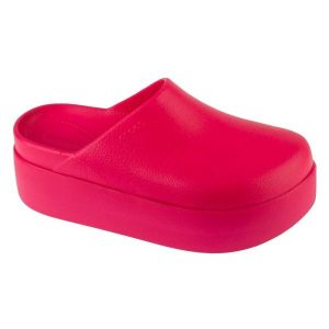 Klapki Crocs Dylan Platform Clog W 209869-6ZQ różowe. Czerwone klapki bez wzorów, bez obcasa. Za 367,95 zł.