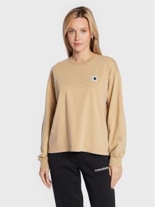 Carhartt WIP Bluzka Nelson I029962 Beżowy Regular Fit. Brązowe bluzki Carhartt WIP, m, bez wzorów, z bawełny, bez kołnierzyka, bez ramiączek. Za 249,99 zł.