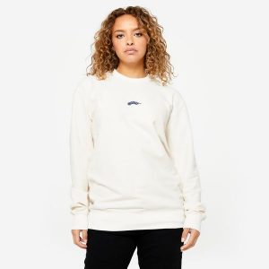 Bluza skaterska z kolekcji Roos Zwetsloot, beżowa, niebarwiona. Białe bluzy DECATHLON, s, bez wzorów, z bawełny, bez kaptura. W wyprzedaży za 59,99 zł.