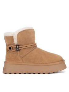 Badura Śniegowce WFA3080-1 Brązowy. Brązowe buty zimowe Badura, ze skóry, bez obcasa, bez zapięcia. Za 249,99 zł.