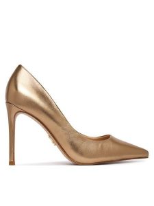 Steve Madden Szpilki Thrive Pump 11003887 Złoty. Żółte szpilki Steve Madden, bez wzorów, ze skóry, bez obcasa. Za 519,99 zł.
