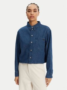 Calvin Klein Jeans Koszula jeansowa J20J225518 Granatowy Relaxed Fit. Niebieskie koszule Calvin Klein Jeans, xl, bez wzorów, z bawełny, bez kołnierzyka, bez ramiączek. Za 229,99 zł.