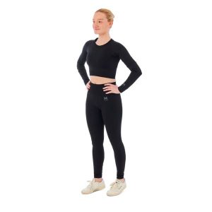 Damski zestaw sportowy Xtreme - legginsy sportowe + sportowy Croptop - Czarny. Czarne legginsy XTREME SOCKSWEAR, bez wzorów. Za 186,99 zł.