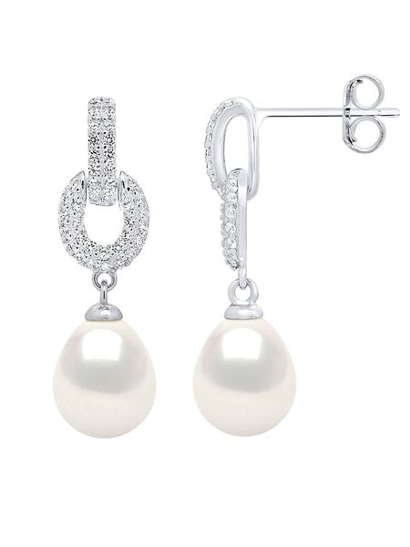 Mitzuko Srebrne kolczyki-wkrętki z perłami rozmiar: onesize. Szare kolczyki Mitzuko, z cyrkonią, srebrne. Za 256,70 zł.