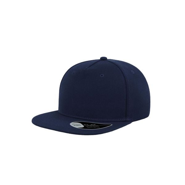 5panelowa Czapka Flat Visor. Czarne czapki ATLANTIS, bez wzorów, z tkaniny. Za 60,99 zł.