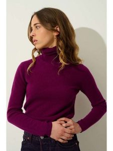 AUTHENTIC CASHMERE Kaszmirowy golf "Bise" w kolorze fioletowym rozmiar: XXL. Różowe golfy AUTHENTIC CASHMERE, bez wzorów, z kaszmiru. Za 404,45 zł.