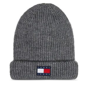 Czapka Tommy Jeans. Szare czapki Tommy Jeans, bez wzorów, z jeansu. Za 139,99 zł.