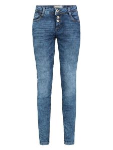 Sublevel Dżinsy - Skinny fit - w kolorze niebieskim rozmiar: L. Niebieskie jeansy Sublevel, z aplikacjami, ze skóry. Za 109,78 zł.