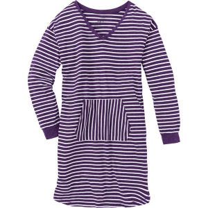 Koszula nocna. Fioletowe koszule nocne bonprix, z aplikacjami, z materiału, bez ramiączek. Za 62,99 zł.