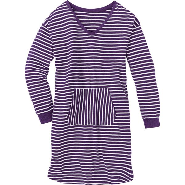 Koszula nocna. Fioletowe koszule nocne bonprix, z aplikacjami, z materiału, bez ramiączek. Za 64,99 zł.