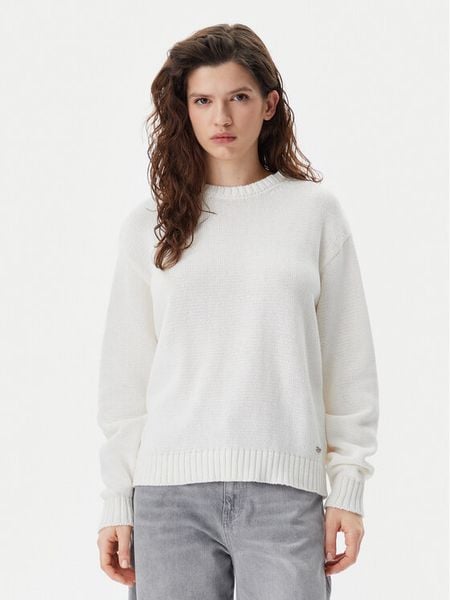 Napapijri Sweter D-Sambre W NP0A4IFK2061 Écru Regular Fit. Białe swetry klasyczne Napapijri, xs, z bawełny, bez kołnierzyka. Za 267,99 zł.