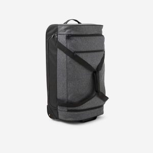 Torba podróżna na kółkach Kipsta Essential 70 l. Czarne torby podróżne i sportowe KIPSTA, bez wzorów. Za 249,99 zł.