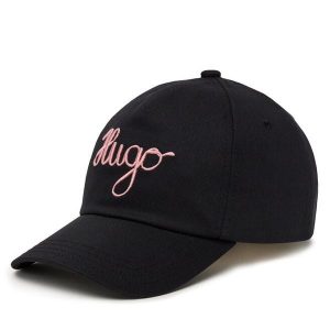 Czapka z daszkiem HUGO. Czarne czapki Hugo, bez wzorów. Za 129,99 zł.
