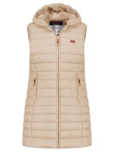 Geographical Norway Kamizelka pikowana "Vatikolor" w kolorze beżowym rozmiar: XL. Brązowe kamizelki Geographical Norway, xl, bez wzorów, bez kołnierzyka, bez ramiączek, bez kaptura. Za 139,54 zł.